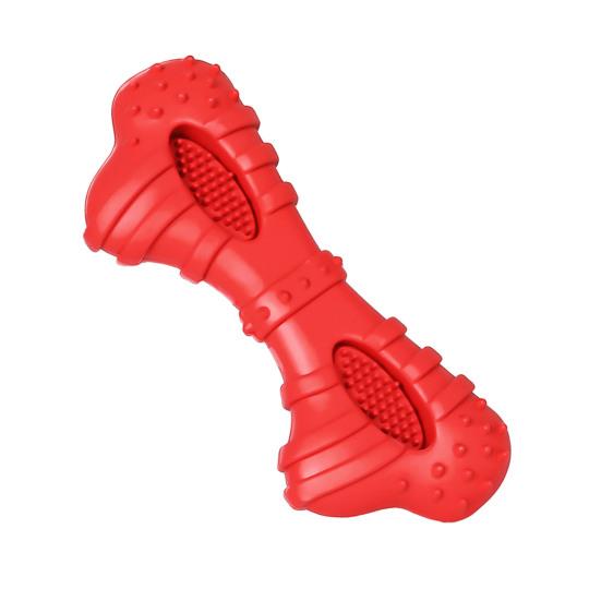 Dog Teething Toy with Cowhide Scent Natural Chew Attraction Bite-Resistant Silicone Oral Care Dog Toy for Small Medium Dogs