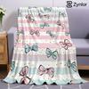 Stripe Glitter Bow Ultra Soft Sherpa Fleece Blanket Fluffy Warm Halloween Cozy Throw for Sofa Couch Bedroom Gift All Season