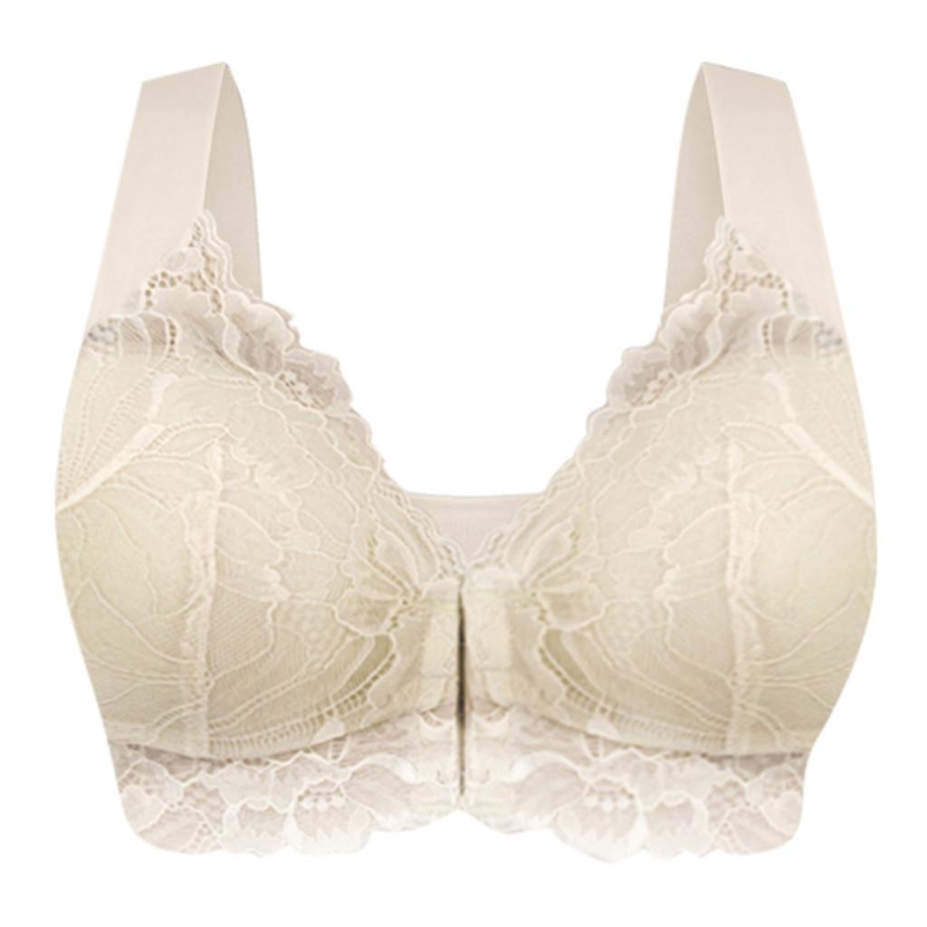 Supply Thin Cup Large Size Bra Bra Wide Shoulder Strap Gathered Breathable Front Buckle Beautiful Back Bra Women