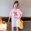 Trendy Summer Girls' Short-Sleeve T-shirt - Medium & Large Sizes