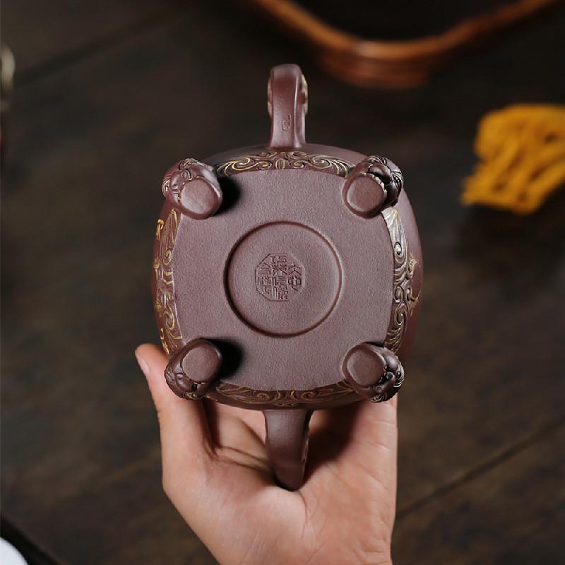 Handmade Filter Kettle 400ml Retro Chinese Yixing Purple Clay Teapot Raw Ore Tea Pot Household Tea Set Portable Travel Drinkware