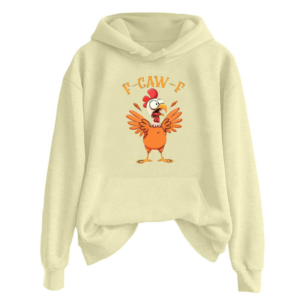 Women's Fashionable Casual Long Sleeve Hooded Printed Sweatshirt