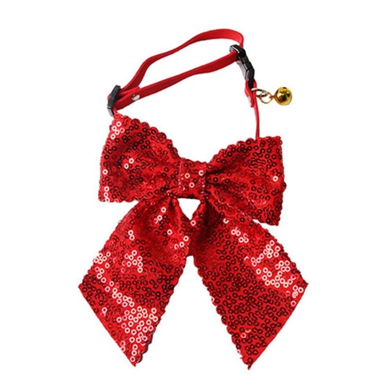 Stylish Fabric Puss Collar Necklace Adjustable Length And Decorative Bowknot Pet Neckband For Small Medium Pet