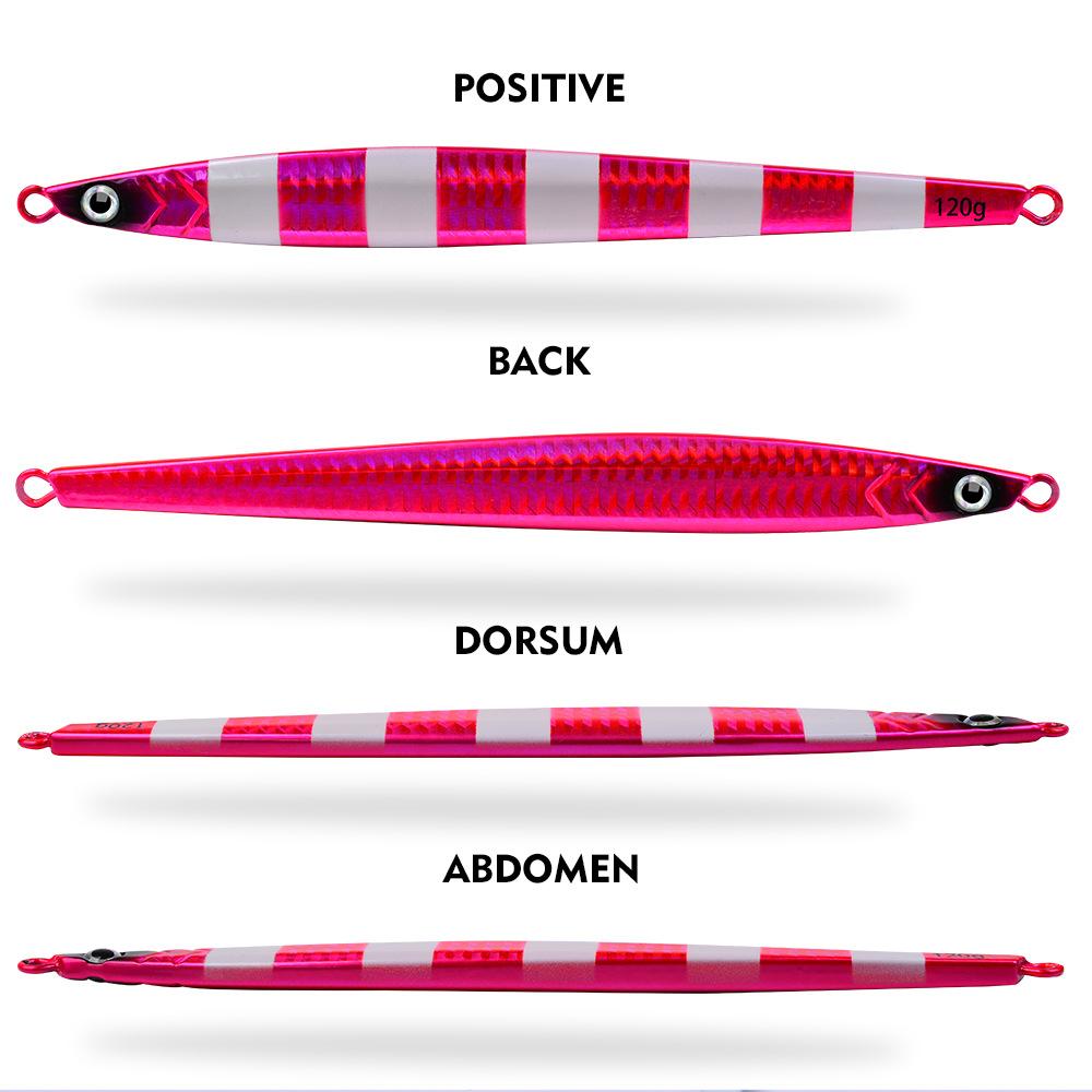 Köder Yuantou Meeresangeln Ufer Werfende Eisenplatte Langer Streifen Schnellzieh-Eisenplatte Fake-Köder 80g 100g 120g Tiefsee-Eisenplatte Bleifisch