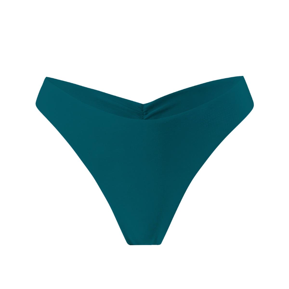 

2024 Сексуальное треугольное бикини с высокой талией - Купальник для горячих источников и пляжа Medium темно-зеленого