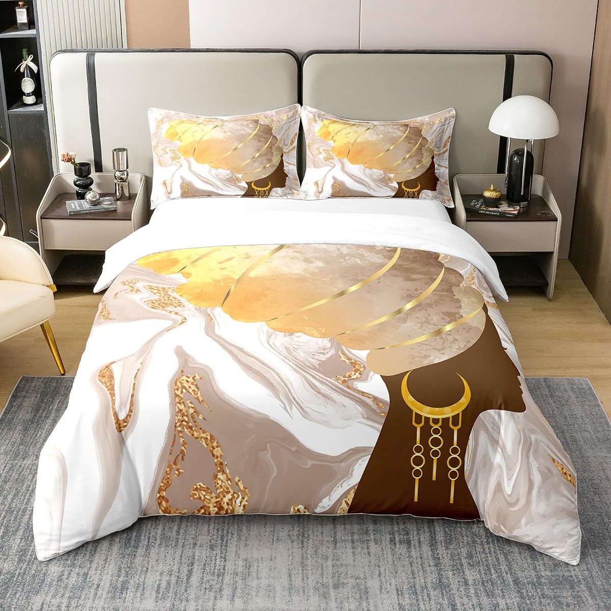 

Quen size ten simple duvet cover for girls women modern beding set mid century quilt cover boho abstract art set 3-piece set 120*200cm Single
