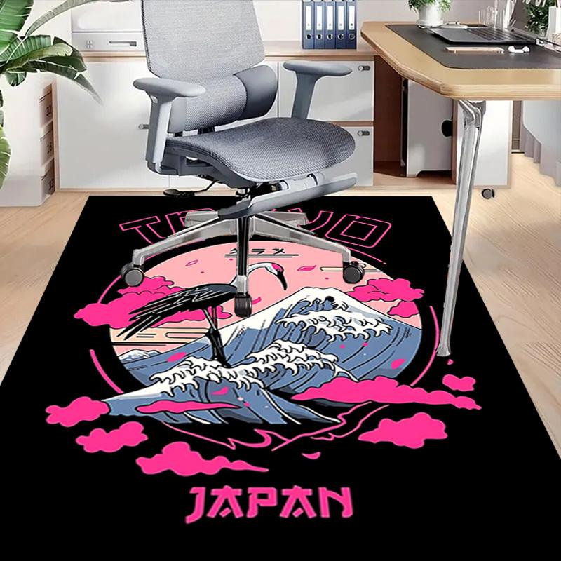 1pc Tokyo Japan Home Office, Durable Polyester Floor Mat with Easy, Office Decor, Urban Style, Nonslip Backing