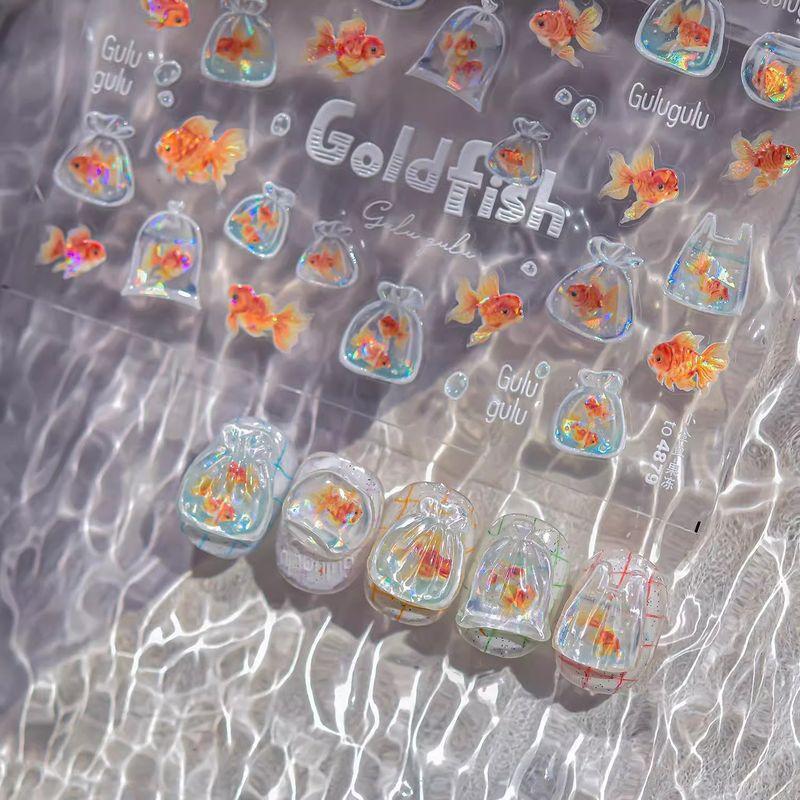 

Summer Fantasy Fashion a Bag of Goldfish Shell Light Nail Stickers Underwater World Creative DIY Journal Decoration High quality broken glass-small goldfish [3]]