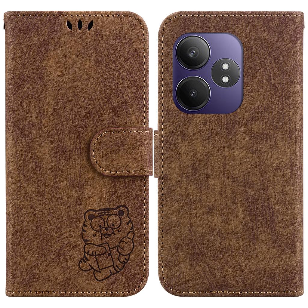 For Realme GT Neo6 SE 5G/GT 6 5G/6T 5G/Neo6 5G Wallet Case Tiger Imprint Leather Protective Phone Cover