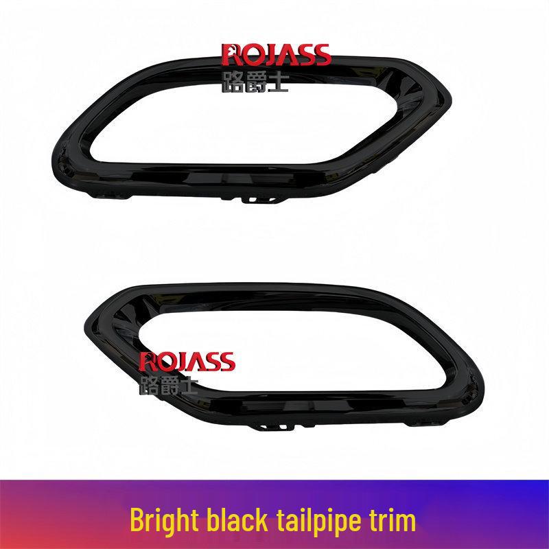 Compatible with 2023–2025 Mercedes GLC260L, GLC300 Black Chrome Rear Diffuser with Electroplated Bright Strip.