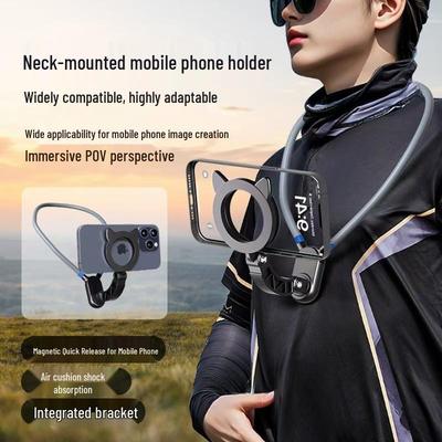 Rotatable Magnetic Neck-Mount for Live Streaming and Outdoor Sports