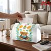 2D Flat 1pc, Tissue Box. Cartoon Bear Decorative Pattern Napkin Dispenser Box, Reusable, Daily Desktop Tissue Storage Box, Suitable for Kitchen, Livin