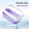 Low-Lid Semi-Enclosed Cat Litter Box with Scoop for Pet Cleaning