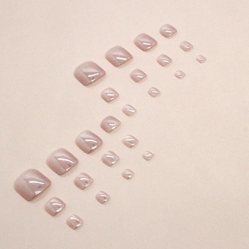 Summer Cool Powder Through Feet False Nails Aurora Electroplating Wearable Nail Tablets Removable Foot Nails