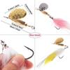 Bimoo 2pcs/5pcs Mix Bead Chain Eye  Hare Zonker Streamer W/Brass Sinker Spoon Lure Bait Set Decoy Bait Sequins Stinger Fishhook Spinner Fishing Lure