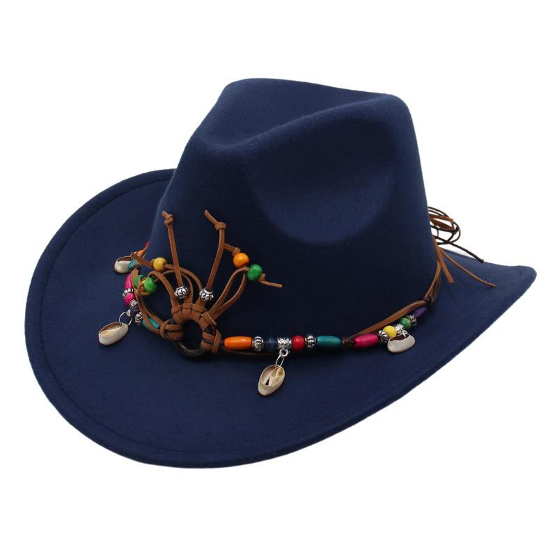 Hot-Selling Western Cowboy Hat Ethnic Style Stage Hat Warped Edge Fedora Hat British European And American Style