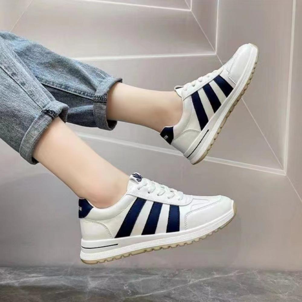 Модные маленькие белые туфли Удобная спортивная обувь на плоской подошве Дышащие — фото 10