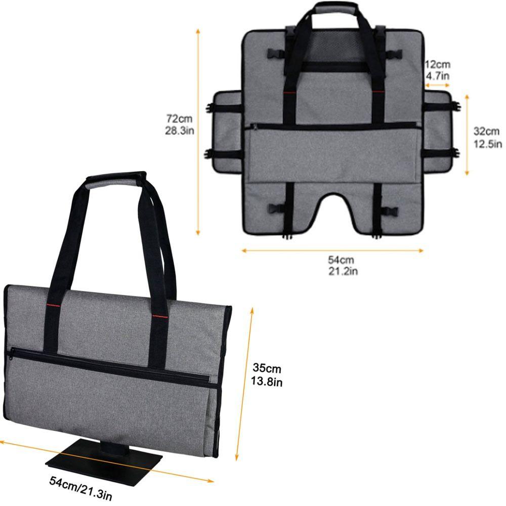 24 Inch Monitor Carrying Case With Handle Black LCD Screen Carrying Case Frosted Cloth Monitor Protective Bag Screen Protection