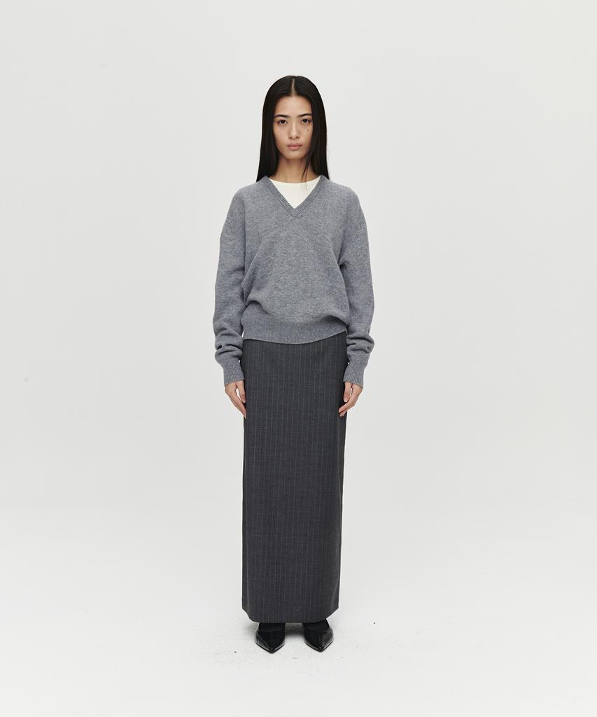 Hoite Classic Stripe Skirt (Charcoal)