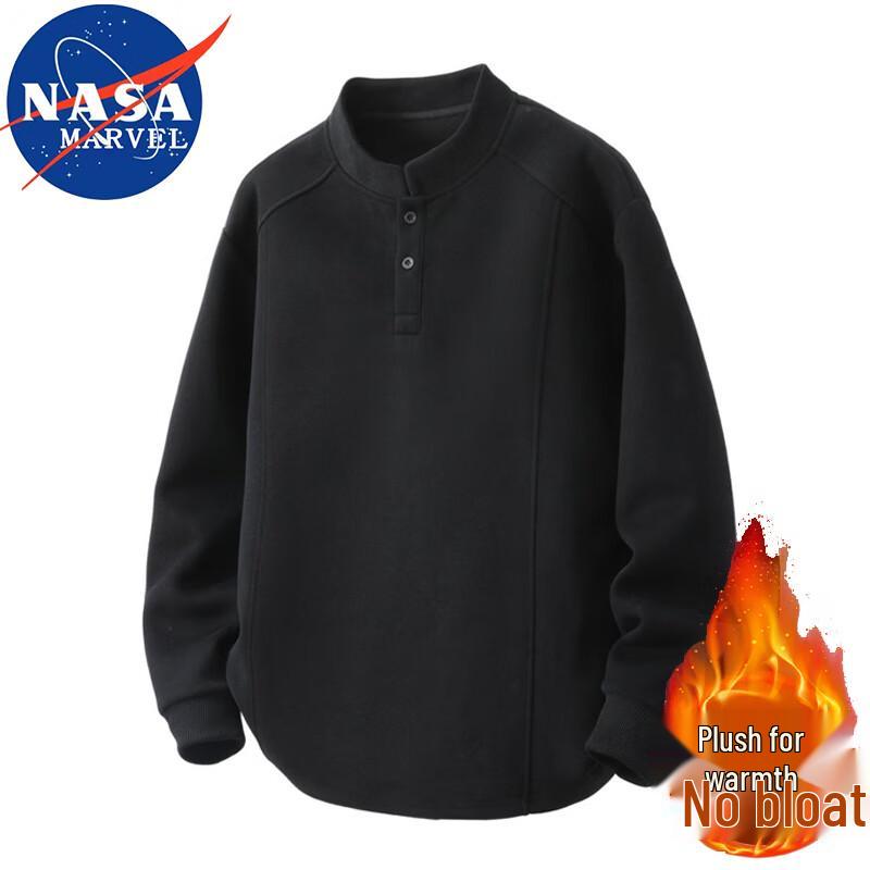 NASA MARVEL Men's Fleece-Lined Mock Neck Sweatshirt