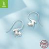 S925 Whole Body Sterling Silver, Kitten Ear Hook, Simple Niche Cute Animal Earrings Female Cross-Border