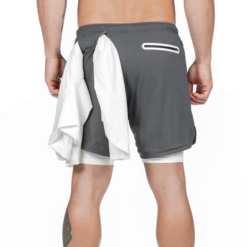 Summer Men's Casual Running Shorts - Multi-Pocket, Double Layer, Plus Size Fitness