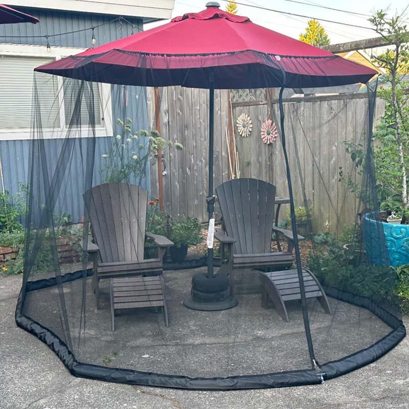 

1PCS Easy Setup Outdoor Canopy Mosquito Net Portable Sunshade Insect Proof Polyester Curtain for Garden Patio See below for size descriptions чёрный