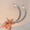 New Chinese Style Sine Moon Hairpin Women Half Moon Hair Sticks Metal Ponytail Coiffure Headdress Girls Jewelry Accessories