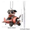 Airplane Dog Hanging Decoration Acrylic Animal Pendant 2D Flat Home Christmas Tree Car Rearview Mirror Puppy Hanging Ornament