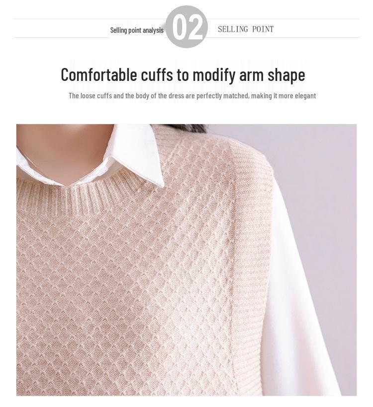 Women's Wool Knit Vest - 2025 Autumn/Winter New Style, Versatile Sleeveless Sweater with Shirt
