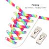 1 Pair Elastic Shoe Laces Rainbow No Tie Shoelaces For Sneaker Men And Women Fashion Leisure Lazy Shoes Lace Rubber Band