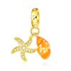 S925 Silver Ocean Theme Gold Starfish Seashell Pendant with Snake Chain Necklace DIY Handmade Beading Craft Supplies