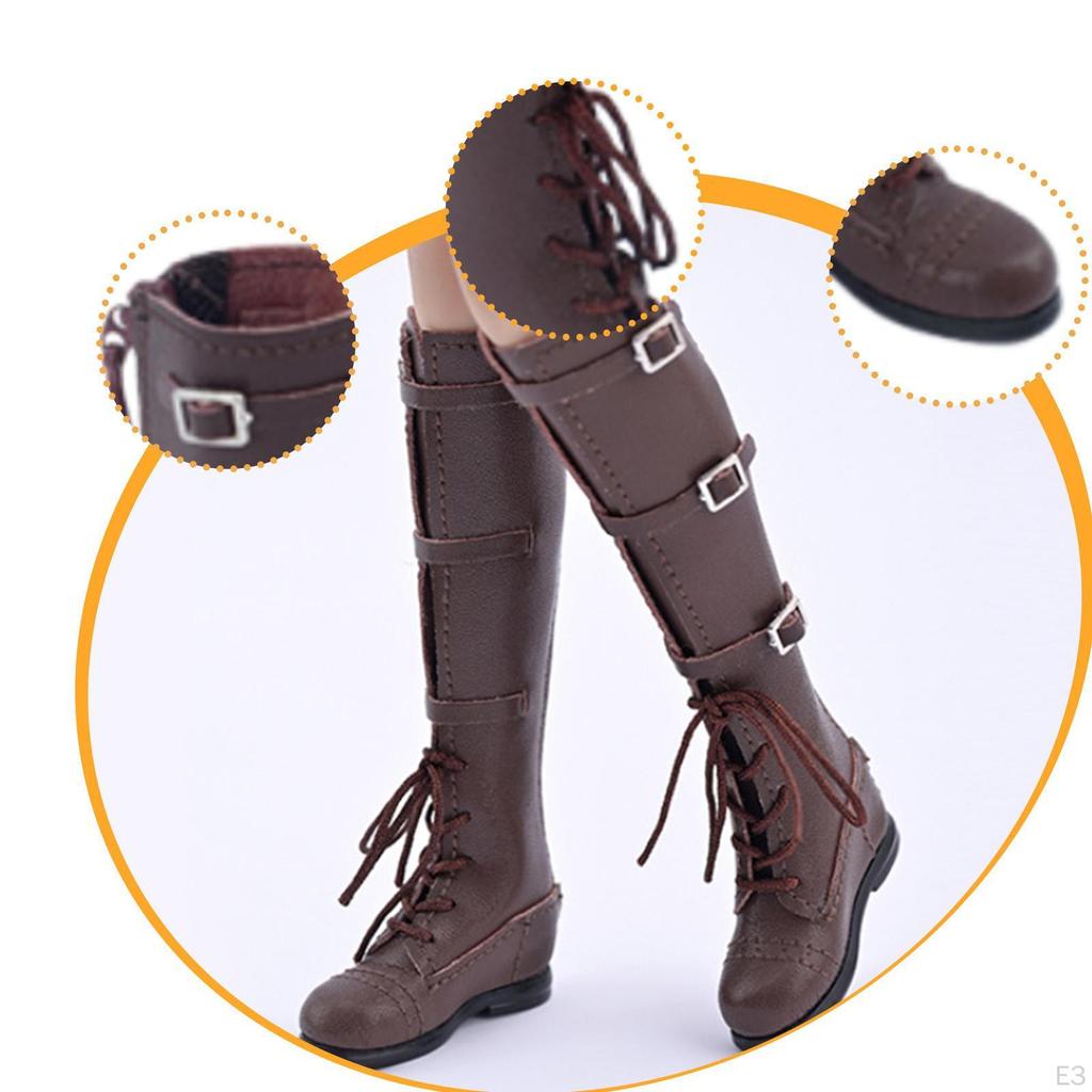 1/6 Scale Action Figure Footwear, Mini High Boots for 12'' Dolls