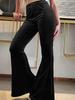 Europäische High-Waist Schlaghosen für Damen in Übergröße - Unifarben, schmeichelhafter Schnitt