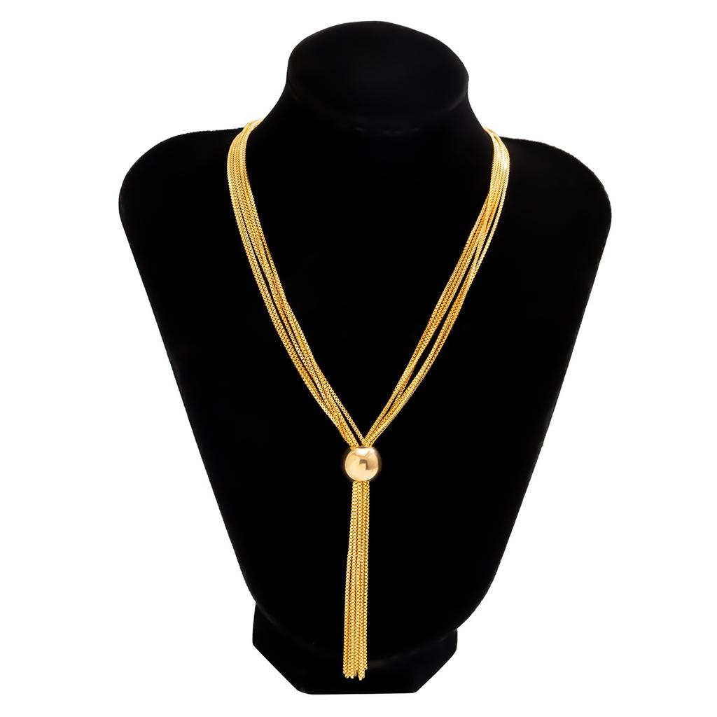 Exaggerated Punk Layered Chain Stacking Necklace Minimalist Niche Geometric Orb Personality Necklace