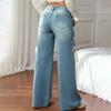 Women's Trousers Large Size Stretch Jeans Loose Semi-Elastic Pants