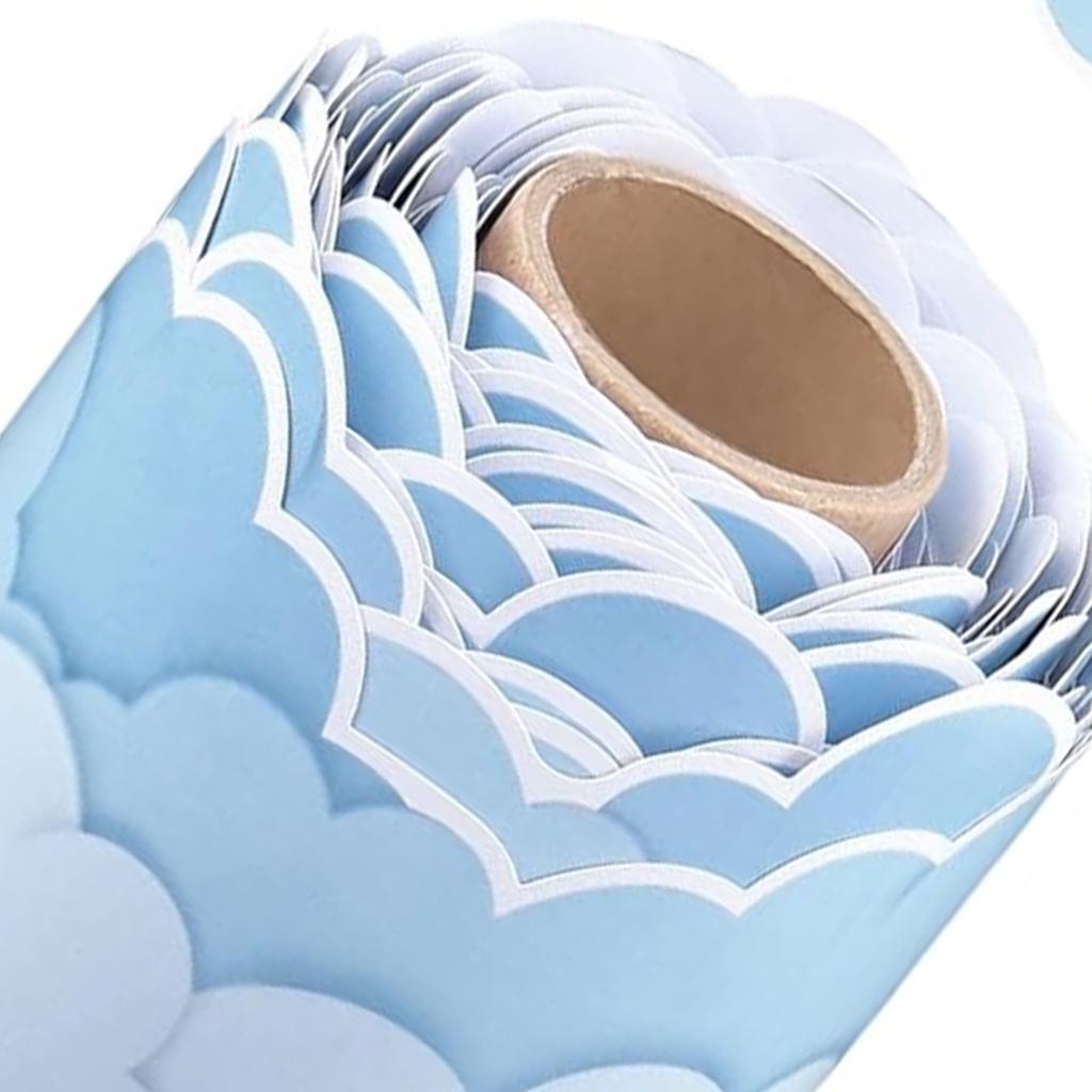 32.8ft Cloud Mass Border Trim Wall Sticker for Chalkboard Notice Board Decoration Bulletin Board Border Trim Sticker