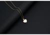 Gold Shell Pendant Necklace with English Alphabet - European & American Trend In Titanium Steel Chain