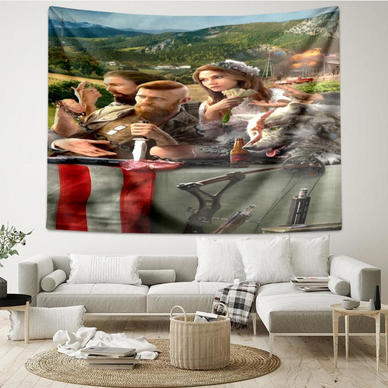 Far Cry Druck Wandteppich, Hintergrund, Einfache Montage, Ideal für Schlafzimmer, Büro & Wohnzimmer, mit Ästhetischem Wandbehang Dekor.