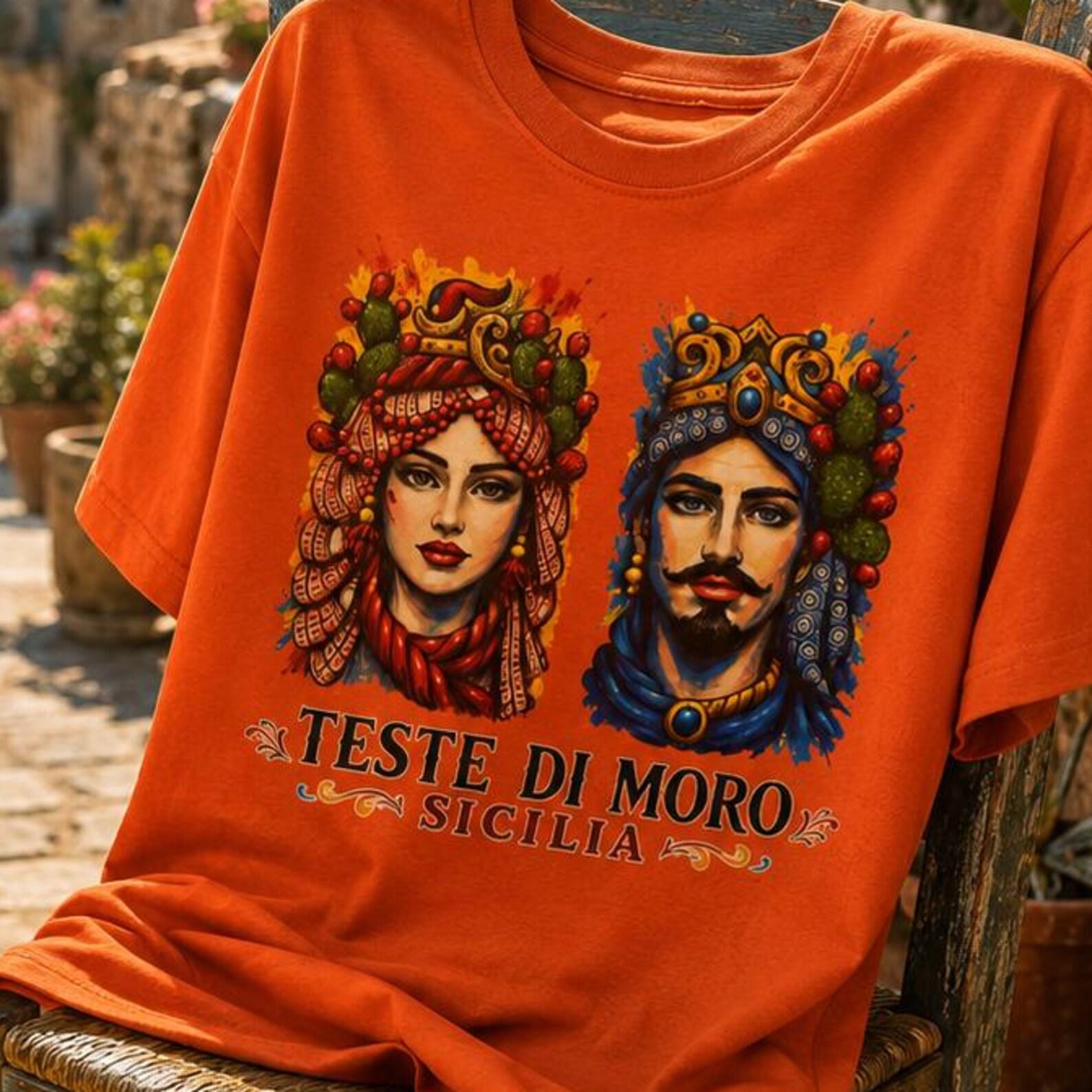 Teste di Moro Sicily T-Shirt | Sicilian Trinacria Tee | Italy Shirt | Moor Head Sicilian Heritage Gift | Italian Pride Unisex T-Shirt 2XL
