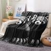 1PC Black white animals Print Flannel Blanket, High quality Comfortable for All Seasons, Home Decor, Warmth and Comfort