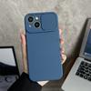Fashion Solid Color Slide Camera Protection Soft Silicone Case For iPhone 16 15 14 Plus 13 12 11 Pro Max XS XR 7 8 Bumper Cover