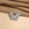 Faux Pearl Rhinestone Brooch Women Three-Dimensional Butterfly Design Pin