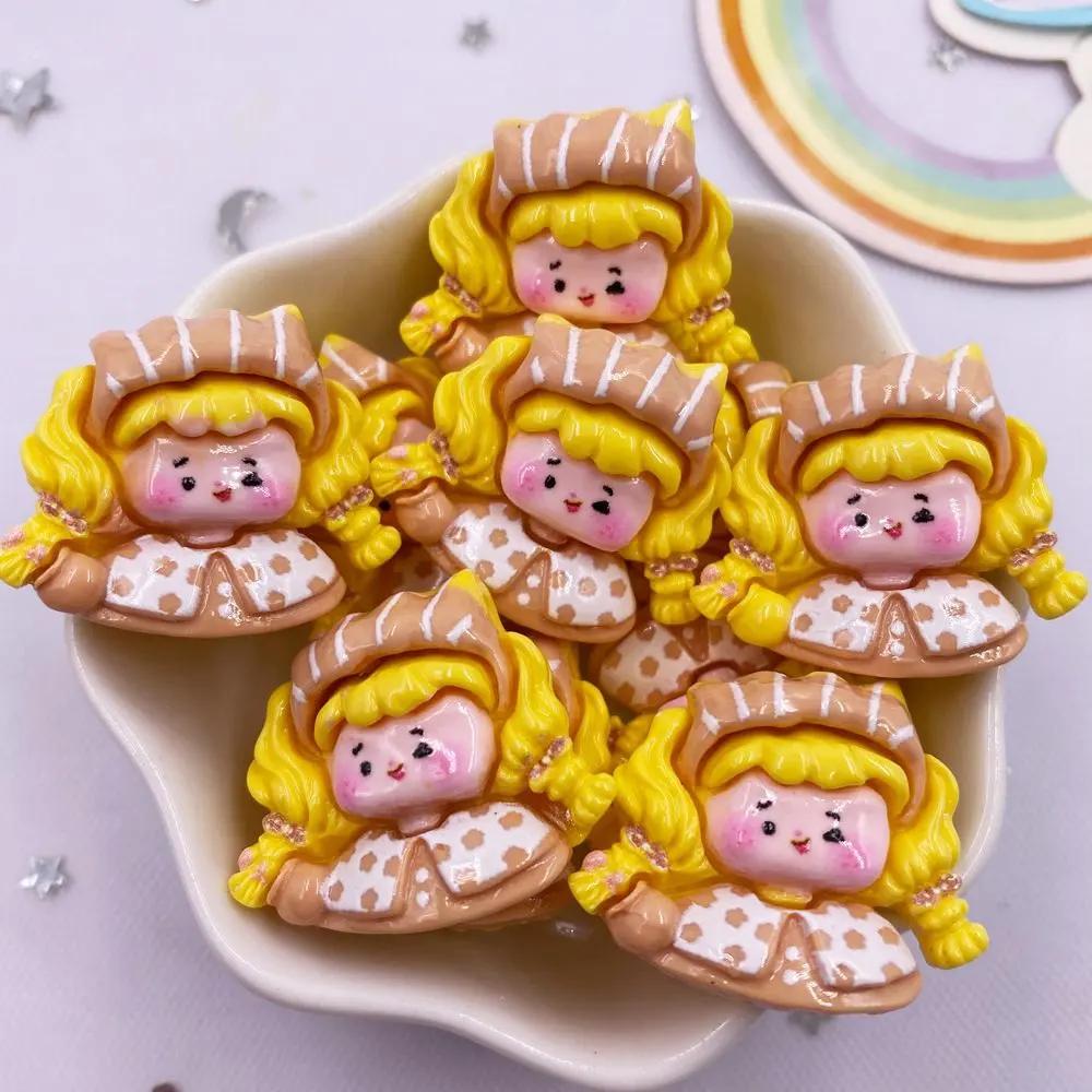 10 STÜCKE Kawaii Harz Bunt 3D Cartoon Blume Schleife Mädchen Flache Rückseite Stein Figuren Scrapbook DIY Schlüsselanhänger Dekor Zubehör