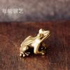 Mini Grenouille en Laiton Massif Ornement de Bureau Porte-clés Décoratif Figurine Animale Décoration de Maison