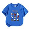 Kids Boys Girls 100% Cotton Crew Neck Short Sleeve T-Shirt, Cute Christmas Cats Collection Print Casual Soft Holiday Cartoon Tee for Children
