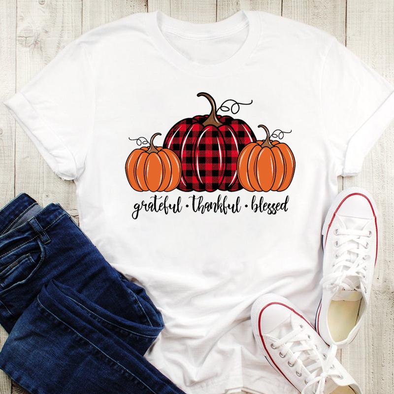 Damesebluse Grafisk trykk Gresskarstil Kaffe Krydder T-skjorter Høst Høst Halloween Oversized T-skjorte Dame 90-talls Tegneserie Topper