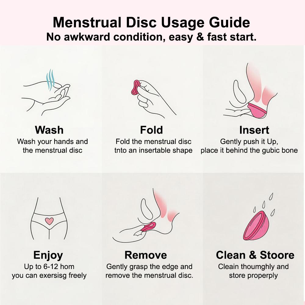 Menstrual Cup Menstrual Disc Reusable Period Cup Made for Comfortable Leak-Free Protection Up to 12 Hours