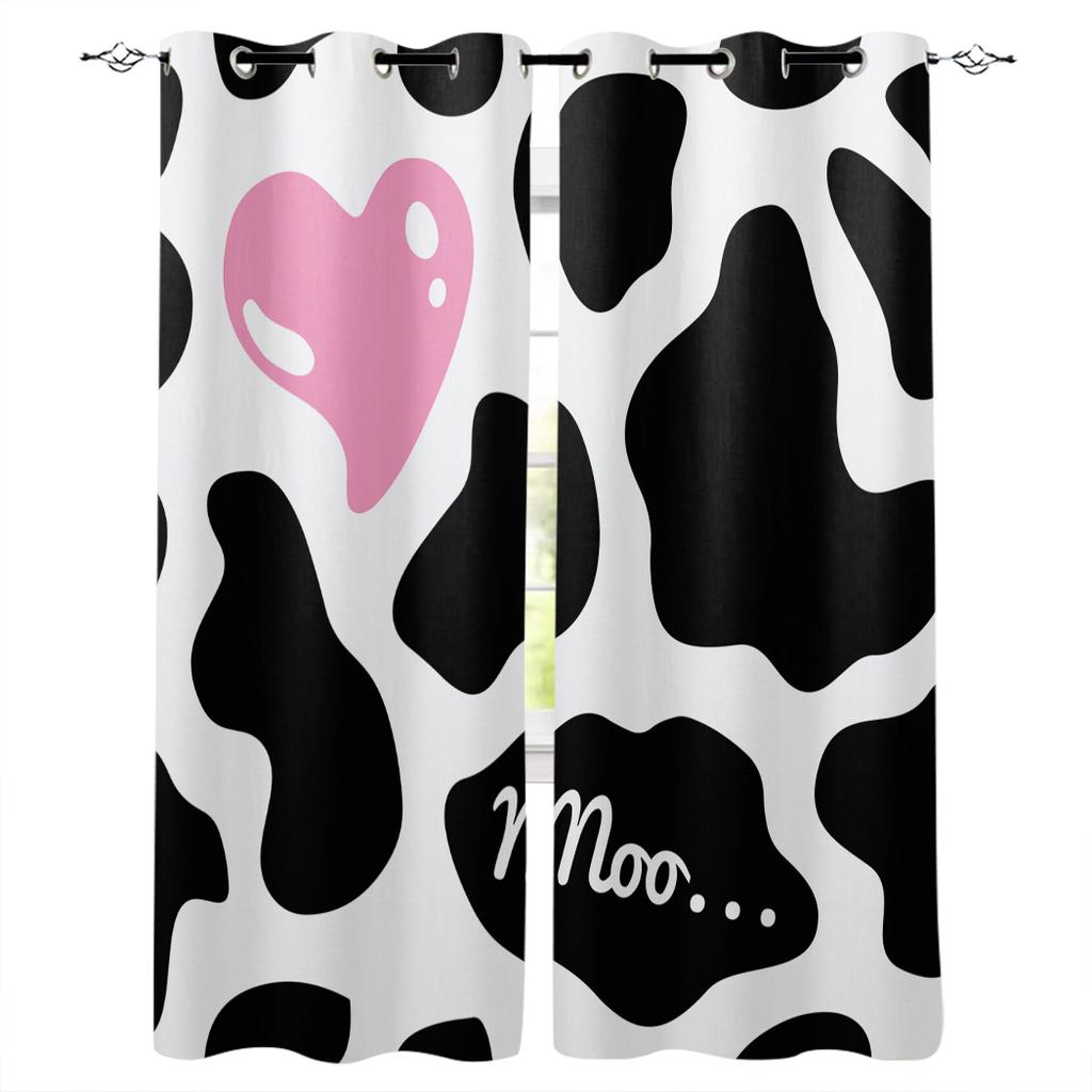 Cow Texture Kitchen Curtains Bedroom Decor Items Curtain Panel Window Curtains for Living Room