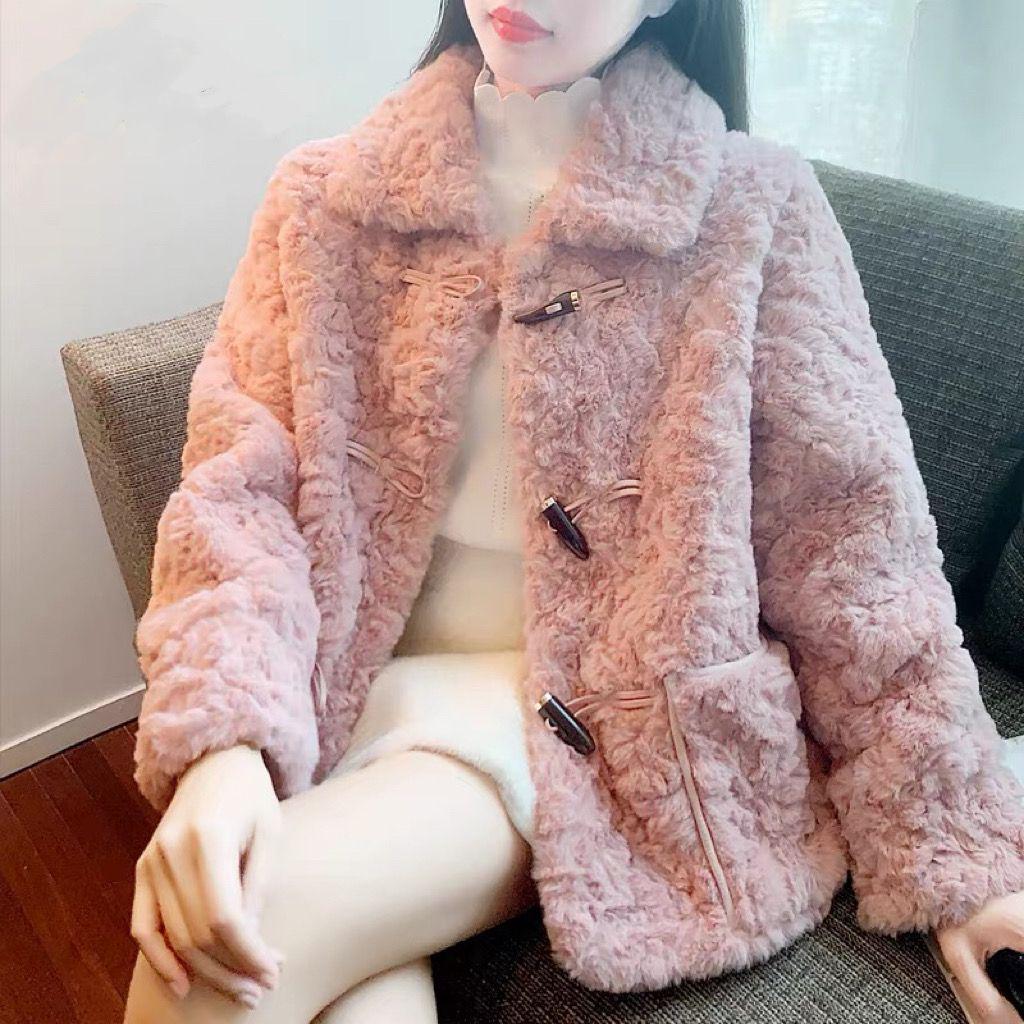 Fleece-Lined Lamb Wool Coat - Autumn/Winter 2025: Short, Stylish, Warm Temperament for Women
